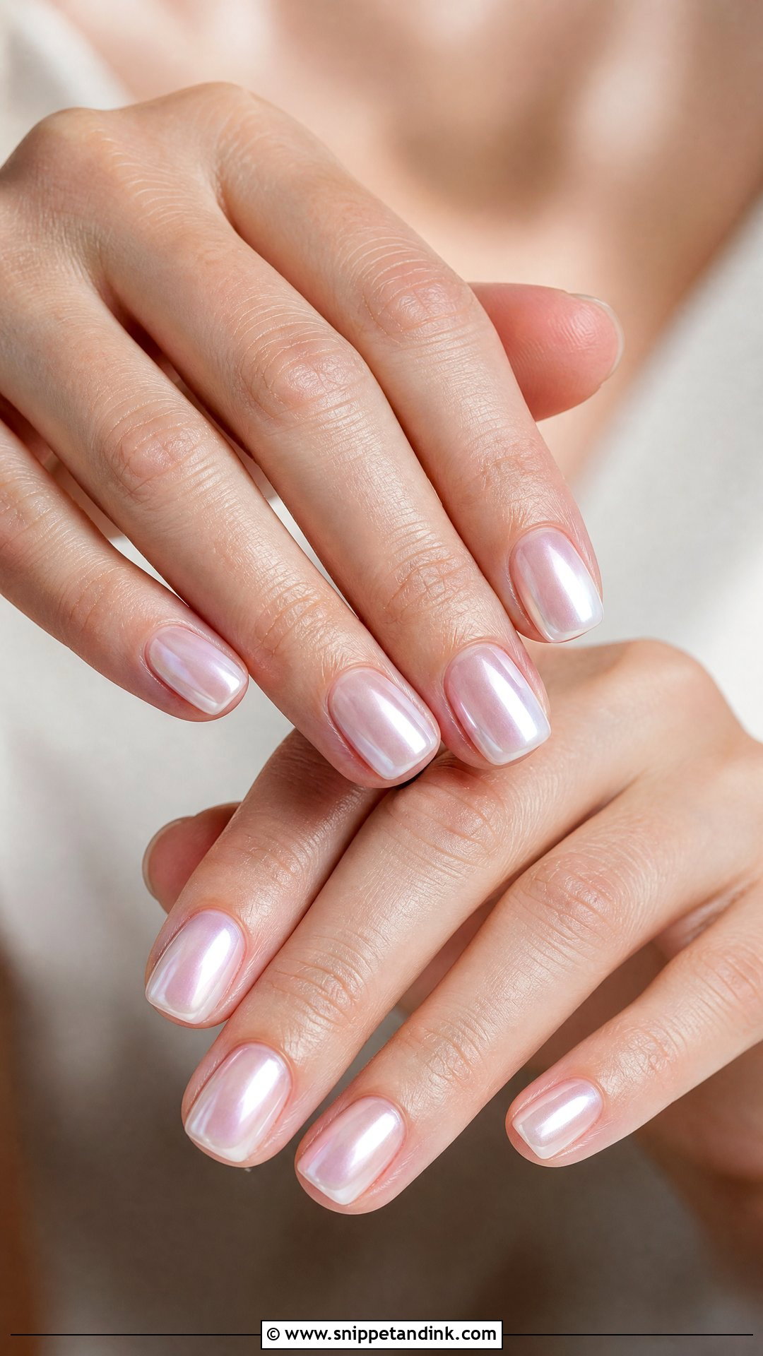 Pearl Chrome Bridal Nails - Snippet and Ink - 25 Bridal Nails Ideas