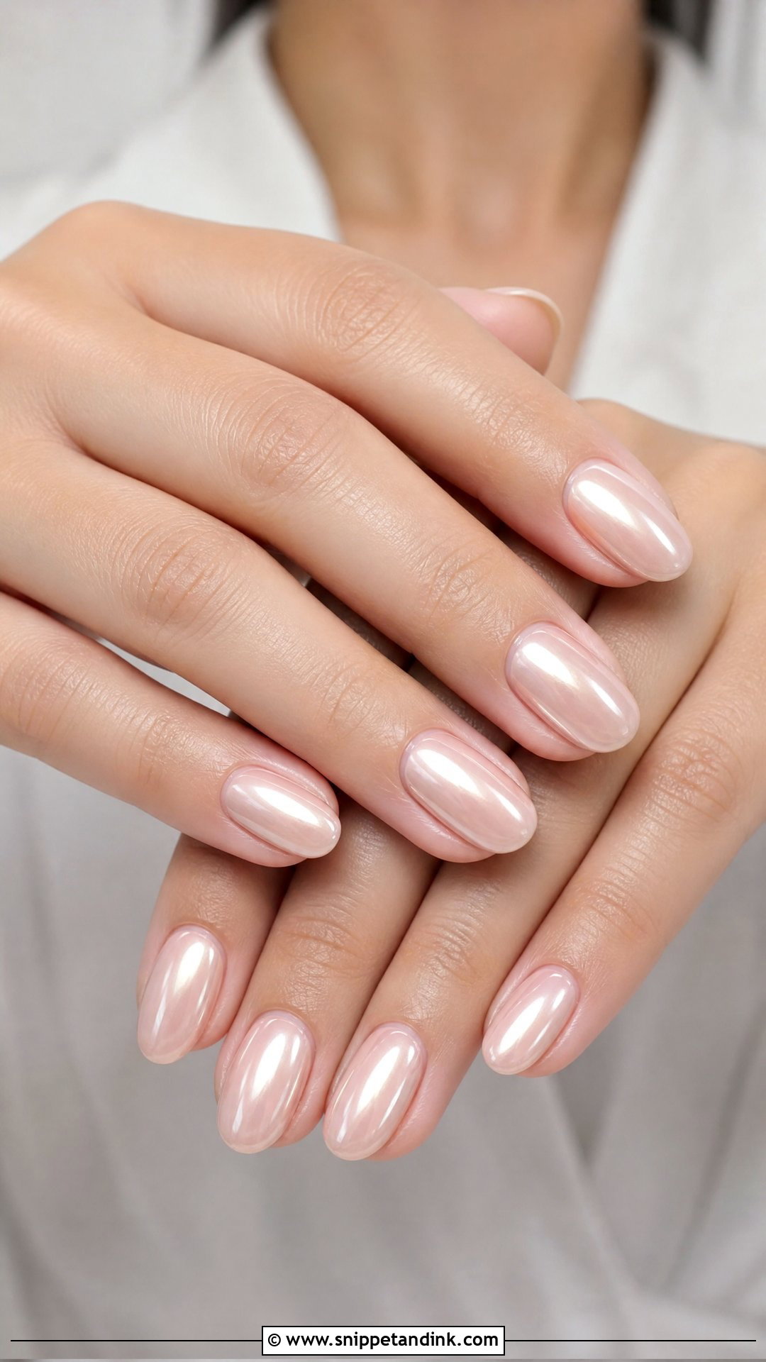 Pearl Chrome Bridal Nails - Snippet and Ink - 25 Bridal Wedding Day Nails for Bride