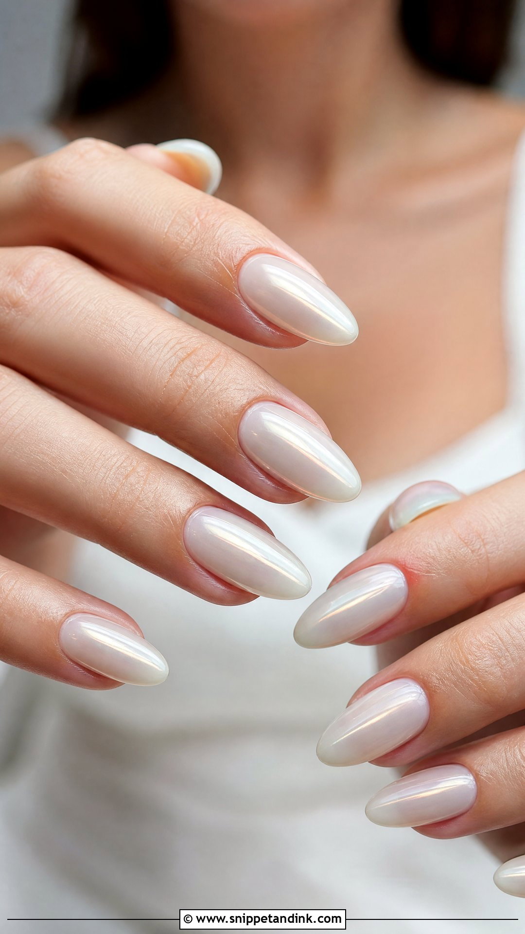 Pearl Chrome Bridal Nails - Snippet and Ink - 25 Unique Bridal Nails