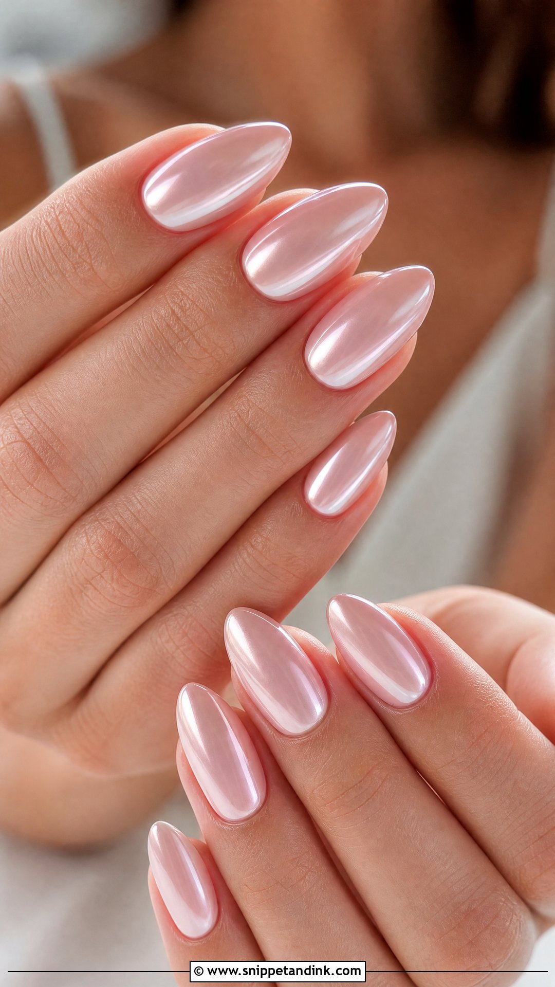 Pearl Chrome Bridal Nails - Snippet and Ink - 25 Wedding Nail Art for Bride Ideas