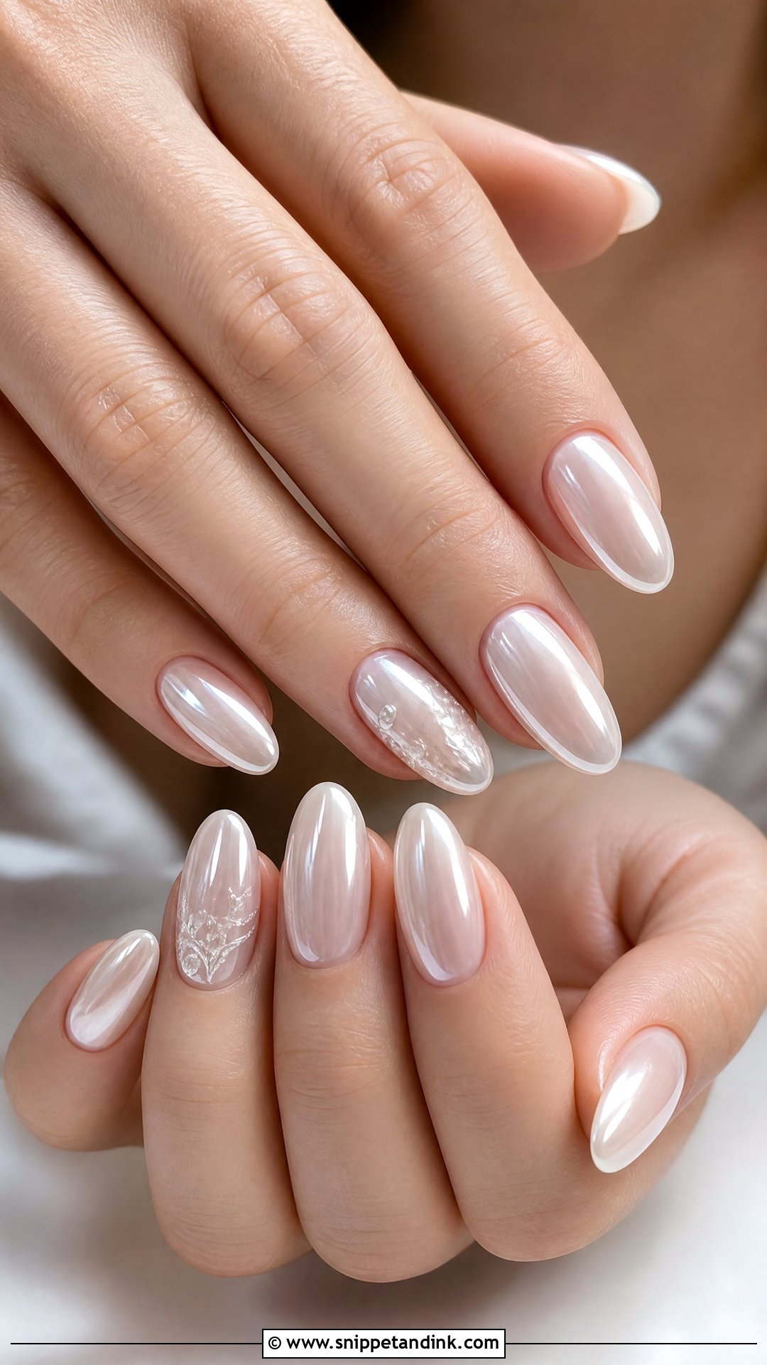 Pearl Chrome Bridal Nails - Snippet and Ink - 30 Bridal Nail Art Designs Wedding Day