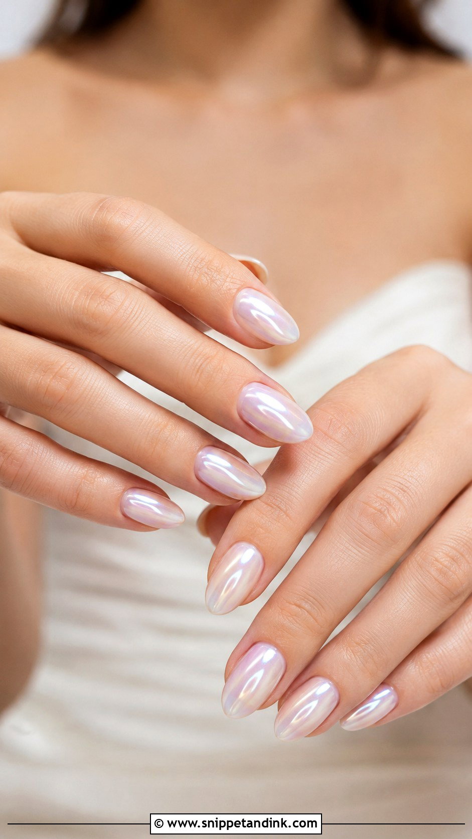 Pearl Chrome Bridal Nails - Snippet and Ink - 30 Elegant Bridal Nails