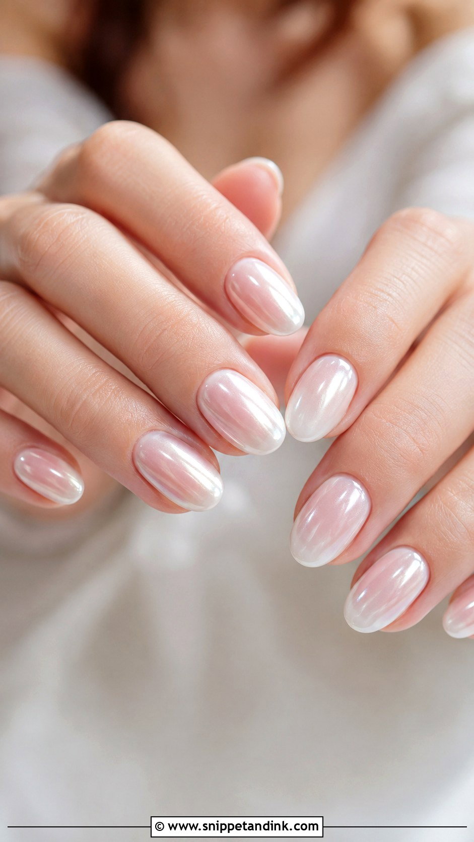 Pearl Chrome Bridal Nails - Snippet and Ink - 20 Bridal Nail Polish Ideas