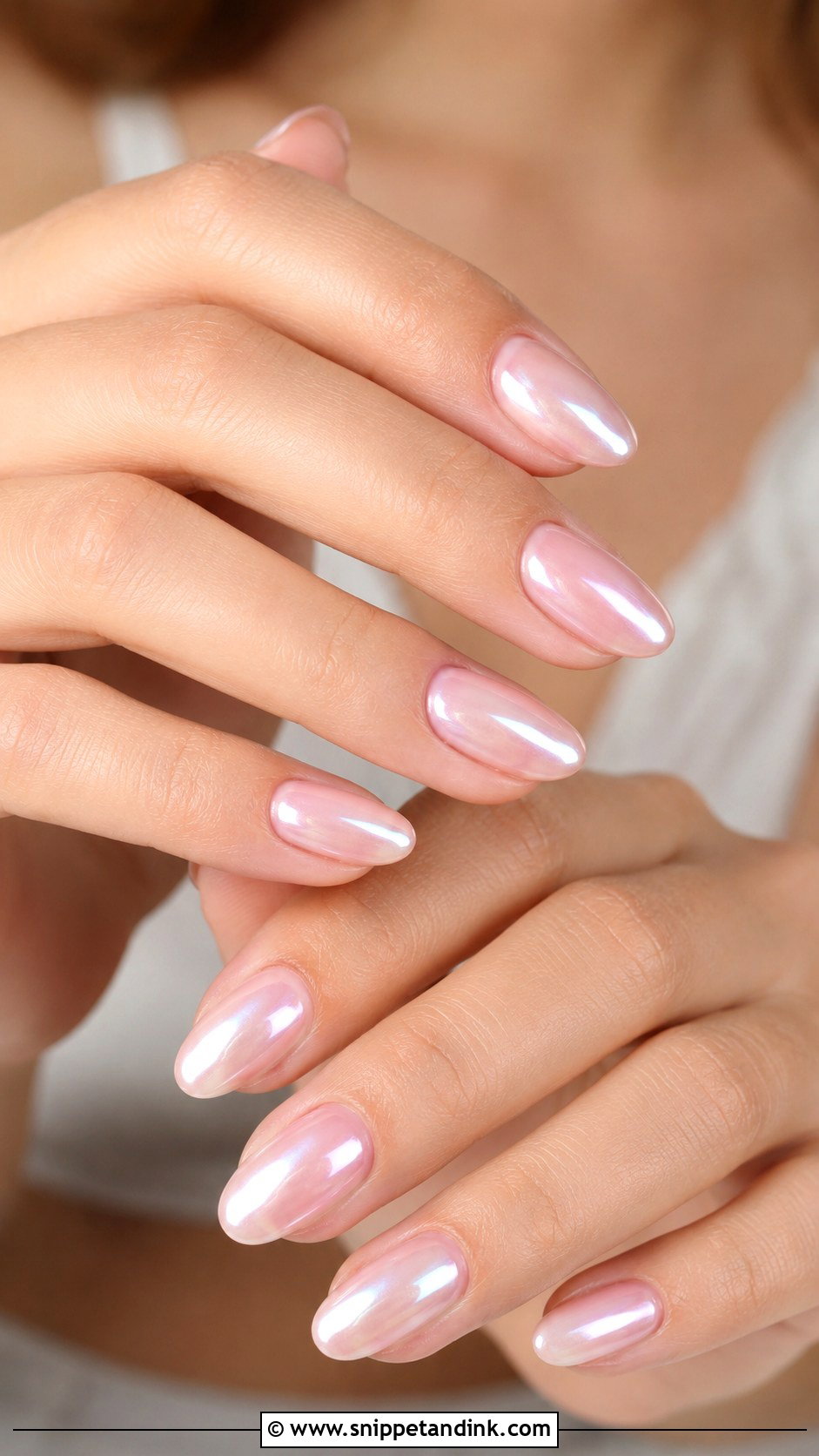 Pearl Chrome Bridal Nails - Snippet and Ink - 20 Cute Bridal Nails