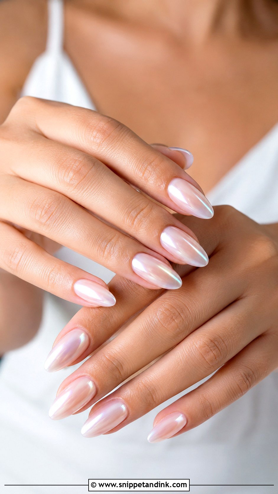 Pearl Chrome Bridal Nails - Snippet and Ink - 20 Elegant Bridal Nail Designs Brides