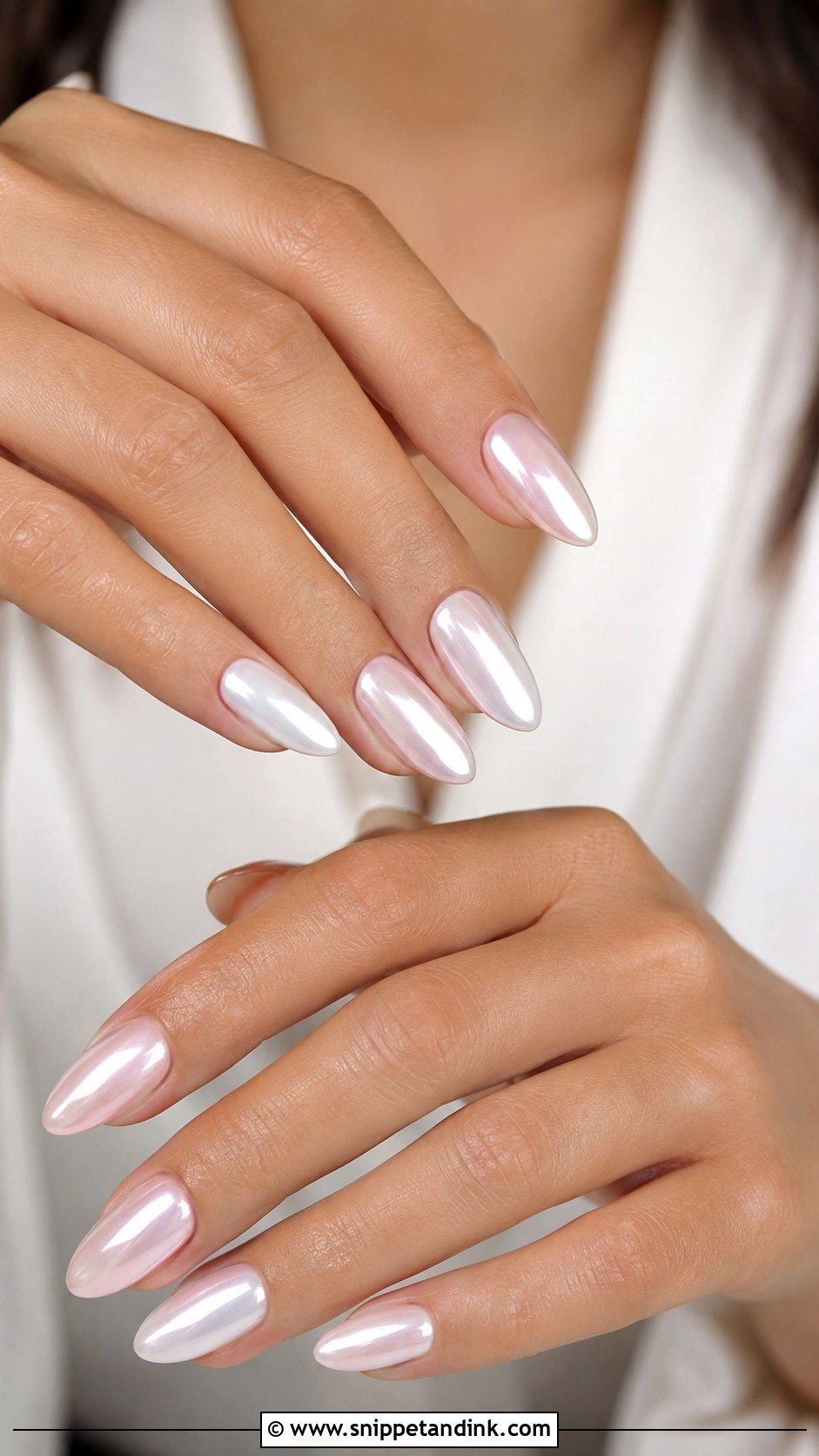 Pearl Chrome Bridal Nails - Snippet and Ink - 20 Nail Art for Bridal Ideas