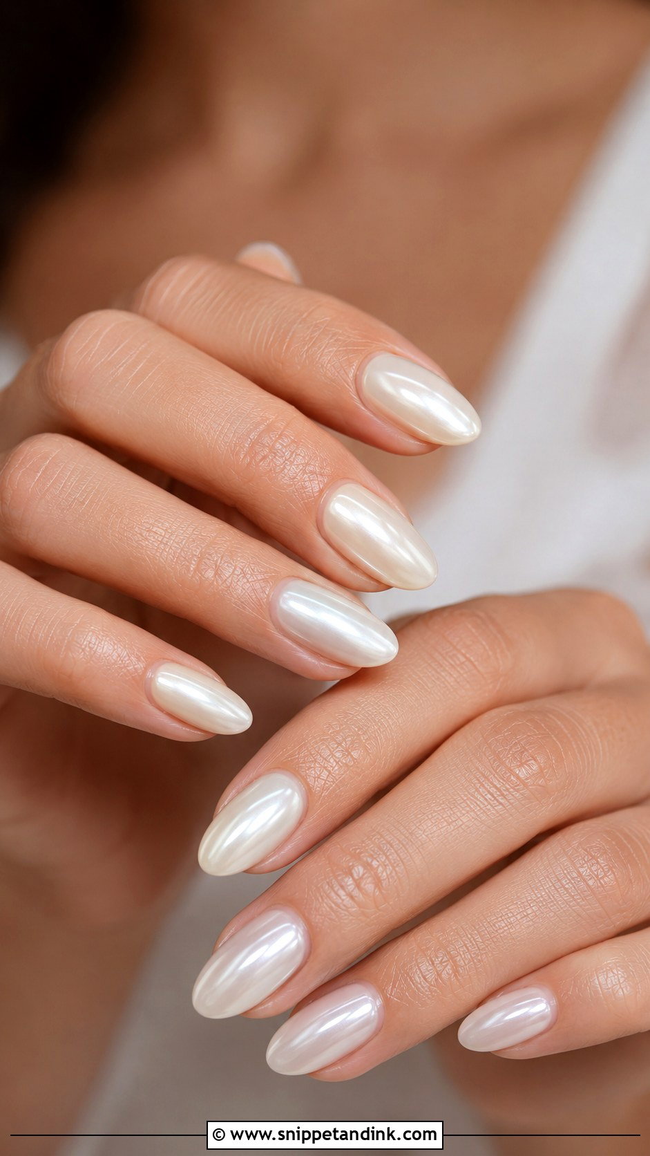 Pearl Chrome Bridal Nails - Snippet and Ink - 20 Bridal Chrome Nails