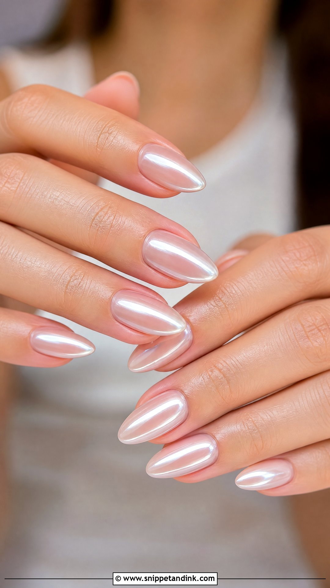 Pearl Chrome Bride Nails - Snippet and Ink - 25 Brides Nails for Wedding