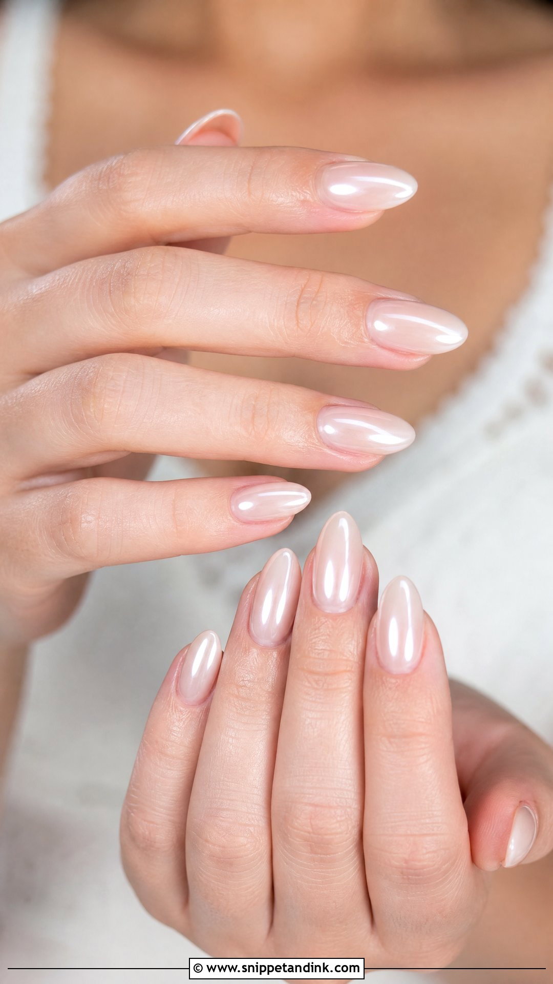 Pearl Chrome Bride Nails - Snippet and Ink - 25 Nail Bride Wedding Ideas