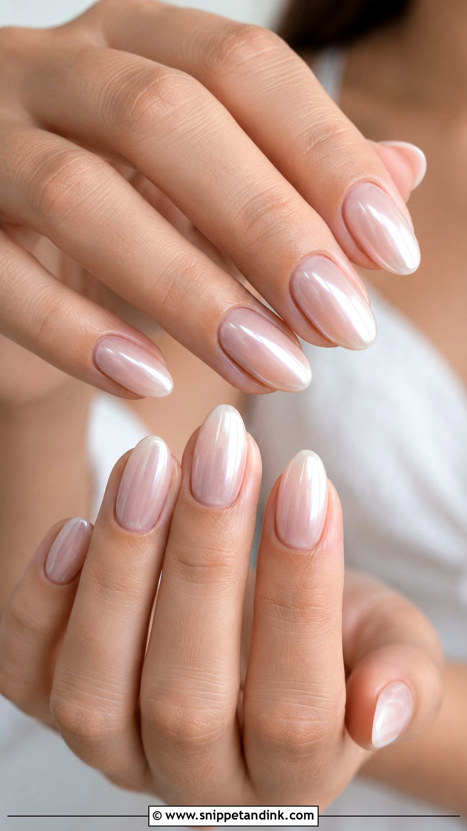 Pearl Chrome Bride Nails - Snippet and Ink - 30 Elegant Bride Nails Wedding