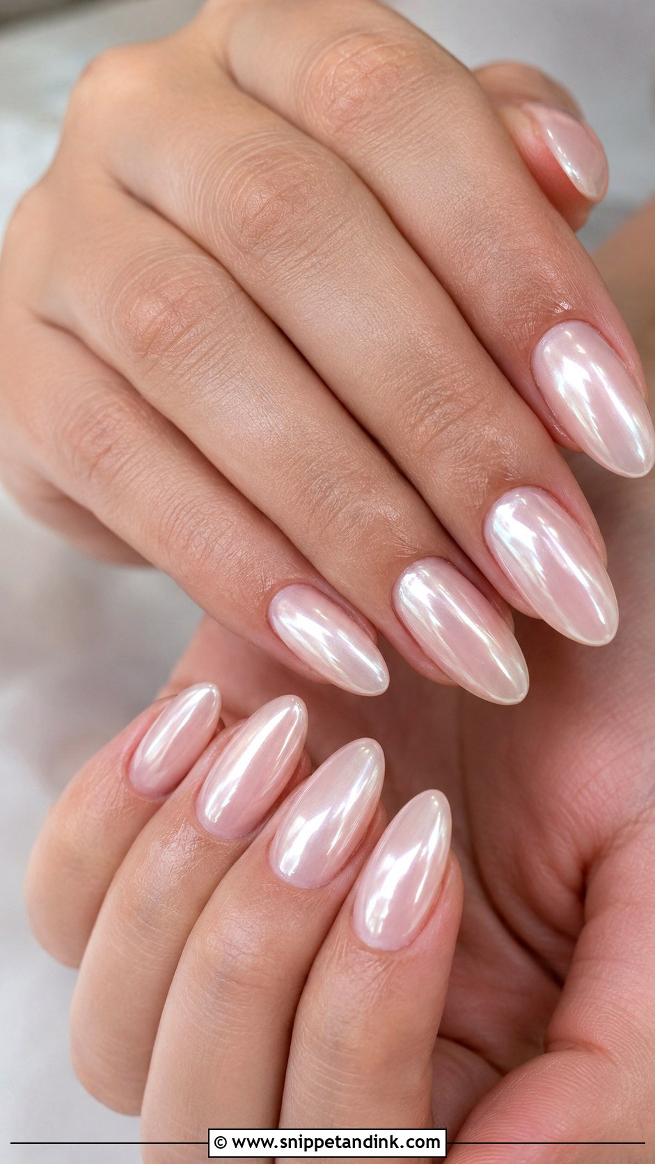 Pearl Chrome Bride Nails - Snippet and Ink - 30 Nails for the Bride Wedding