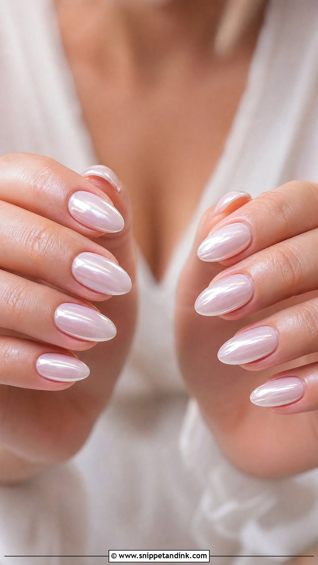 Pearl Chrome Bride Nails - Snippet and Ink - 35 Bride Nails
