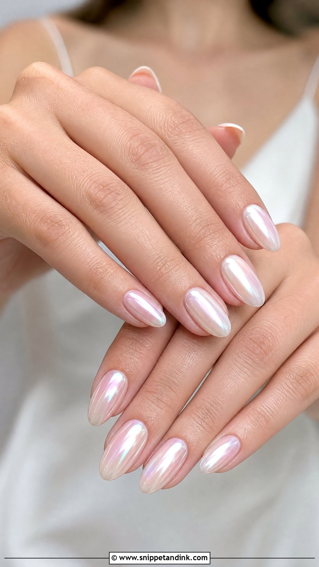 Pearl Chrome Bridesmaid Nails - Snippet and Ink - 20 Nails for a Wedding Bridesmaid