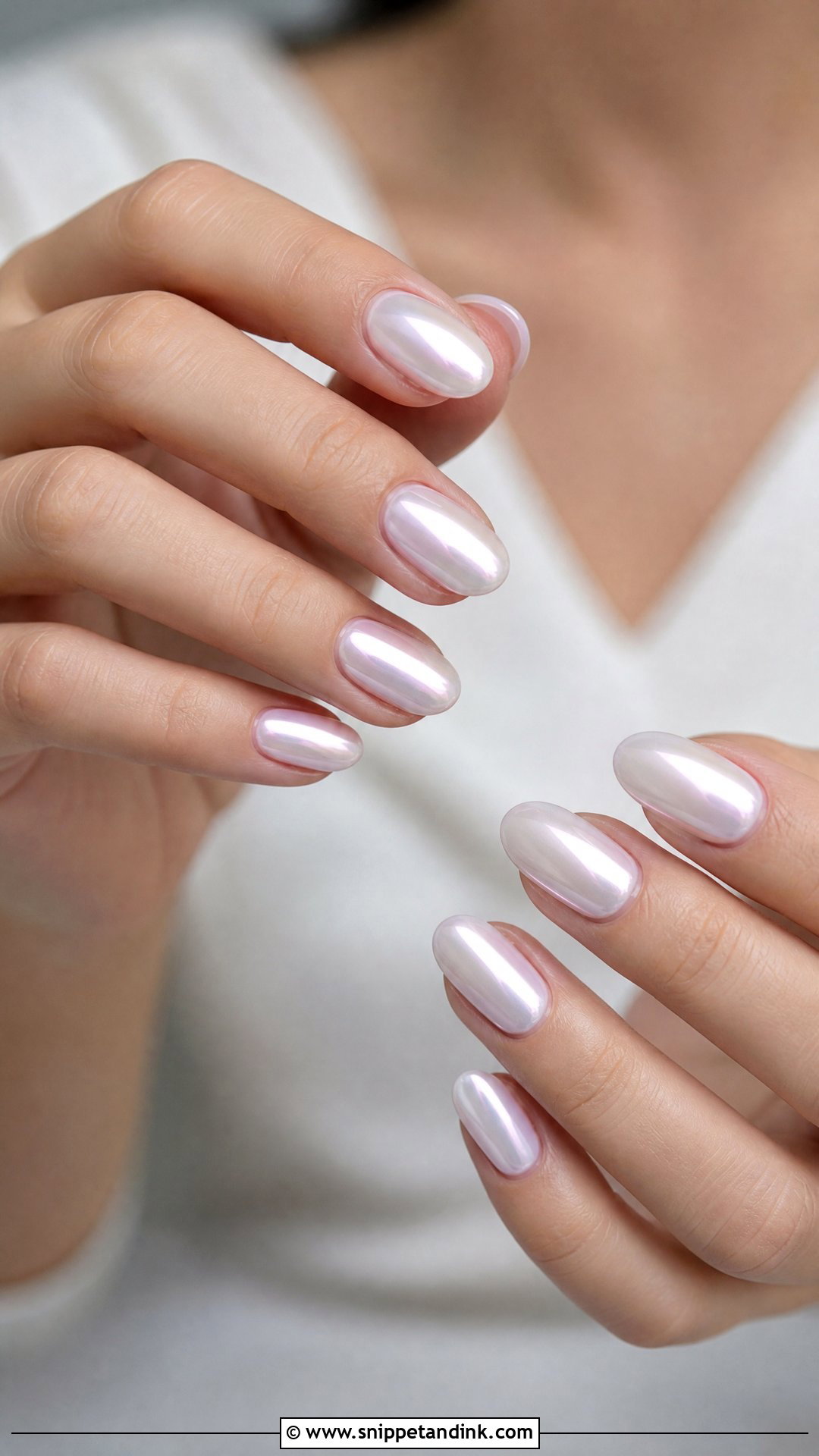Pearl Chrome Bridesmaid Nails - Snippet and Ink - 20 Wedding Day Nails for Bridesmaids