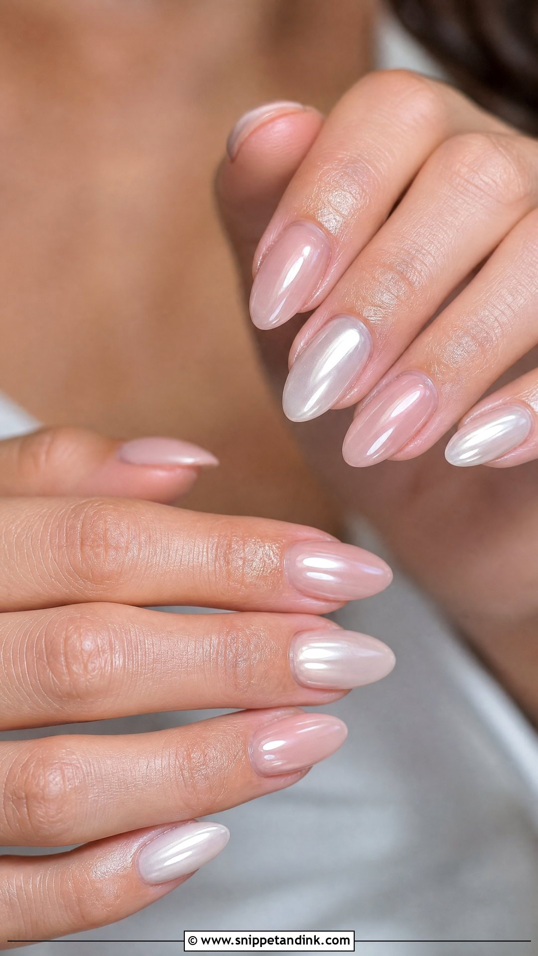 Pearl Chrome Bridesmaid Nails - Snippet and Ink - 25 Simple Bridesmaid Wedding Nails