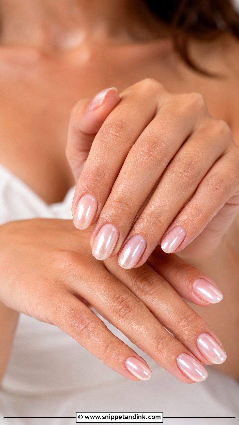 Pearl Chrome Bridesmaid Nails - Snippet and Ink - 20 Bridal Party Nails Bridesmaid