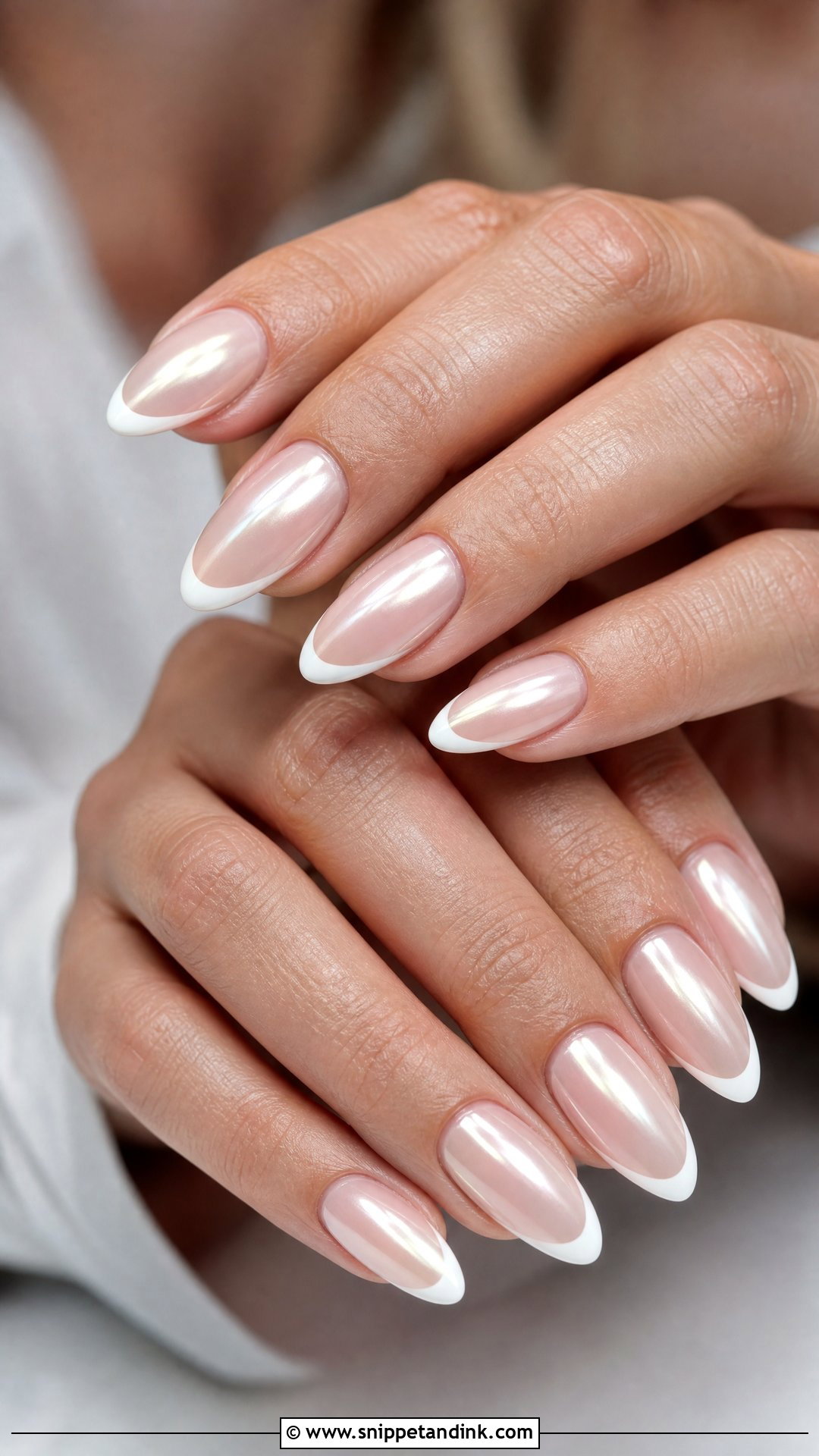 Pearl Chrome French Bridal Manicure - Snippet and Ink - 25 Bridal French Manicure Ideas