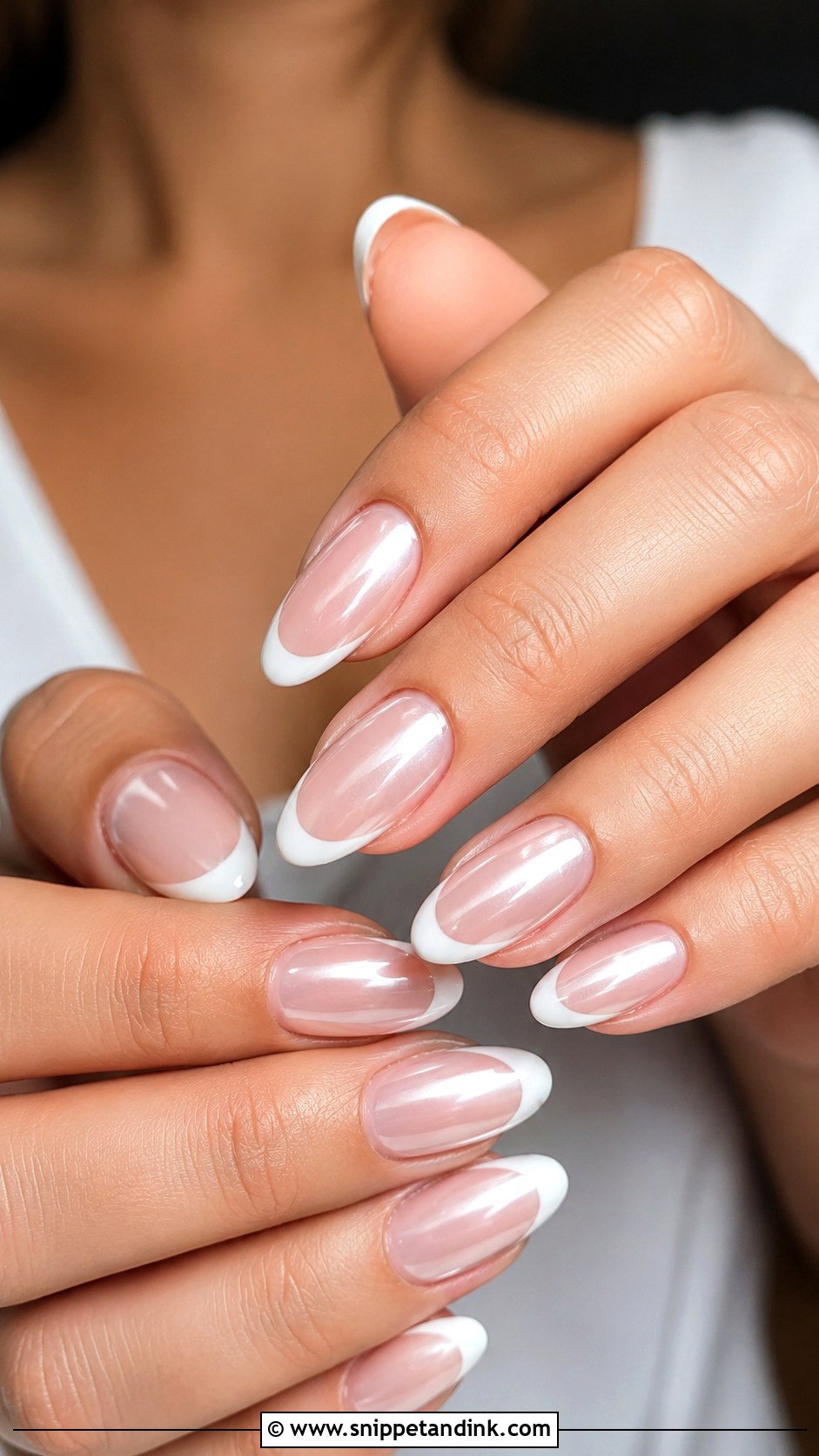 Pearl Chrome French Wedding Nails - Snippet and Ink - 20 French Nails Wedding Brides