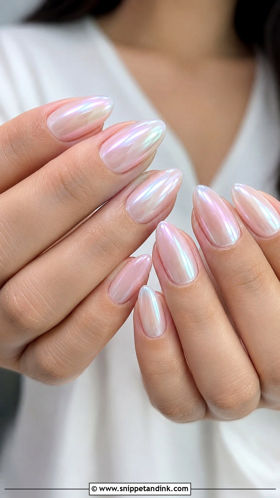 Pearl Chrome Gel Wedding Nails - Snippet and Ink - 20 Gel Nails for Wedding