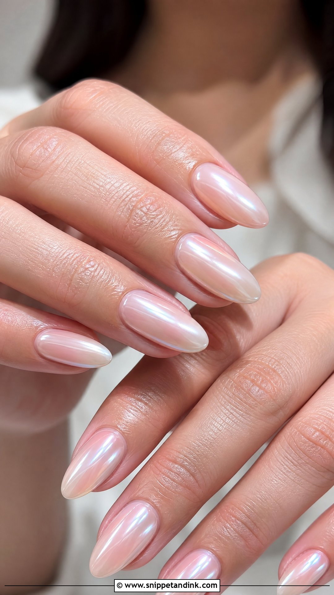 Pearl Chrome Gel Wedding Nails - Snippet and Ink - 20 Classy Gel Wedding Nails for Bride