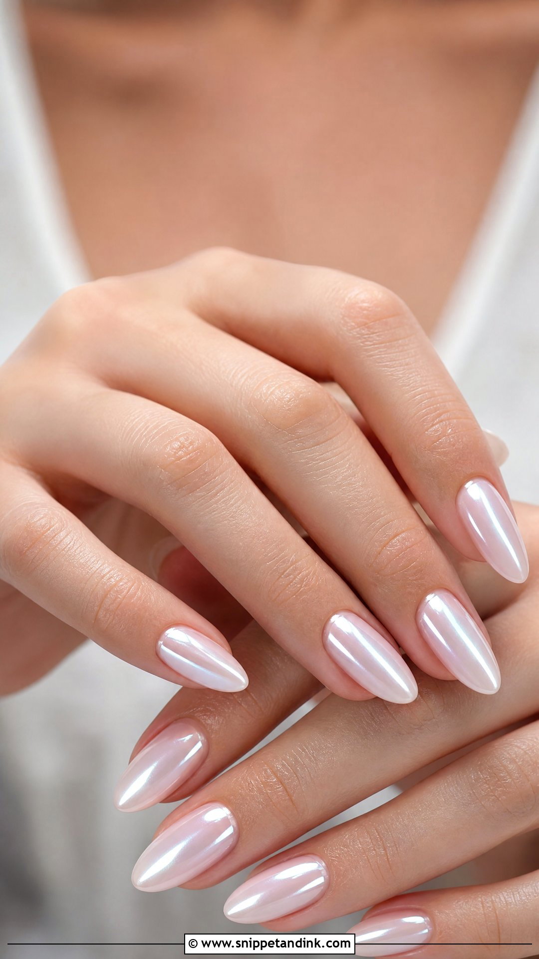 Pearl Chrome Nails For Sister Wedding - Snippet and Ink - 20 Nails for Sisters Wedding