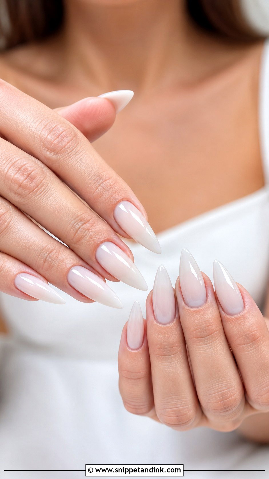 Pearl Chrome Stiletto Wedding Nails - Snippet and Ink - 20 Stiletto Wedding Nails