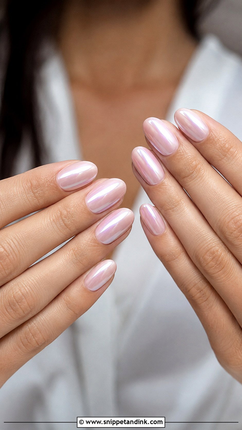 Pearl Chrome Wedding Guest Nails - Snippet and Ink - 20 Nail Designs for Wedding Guest