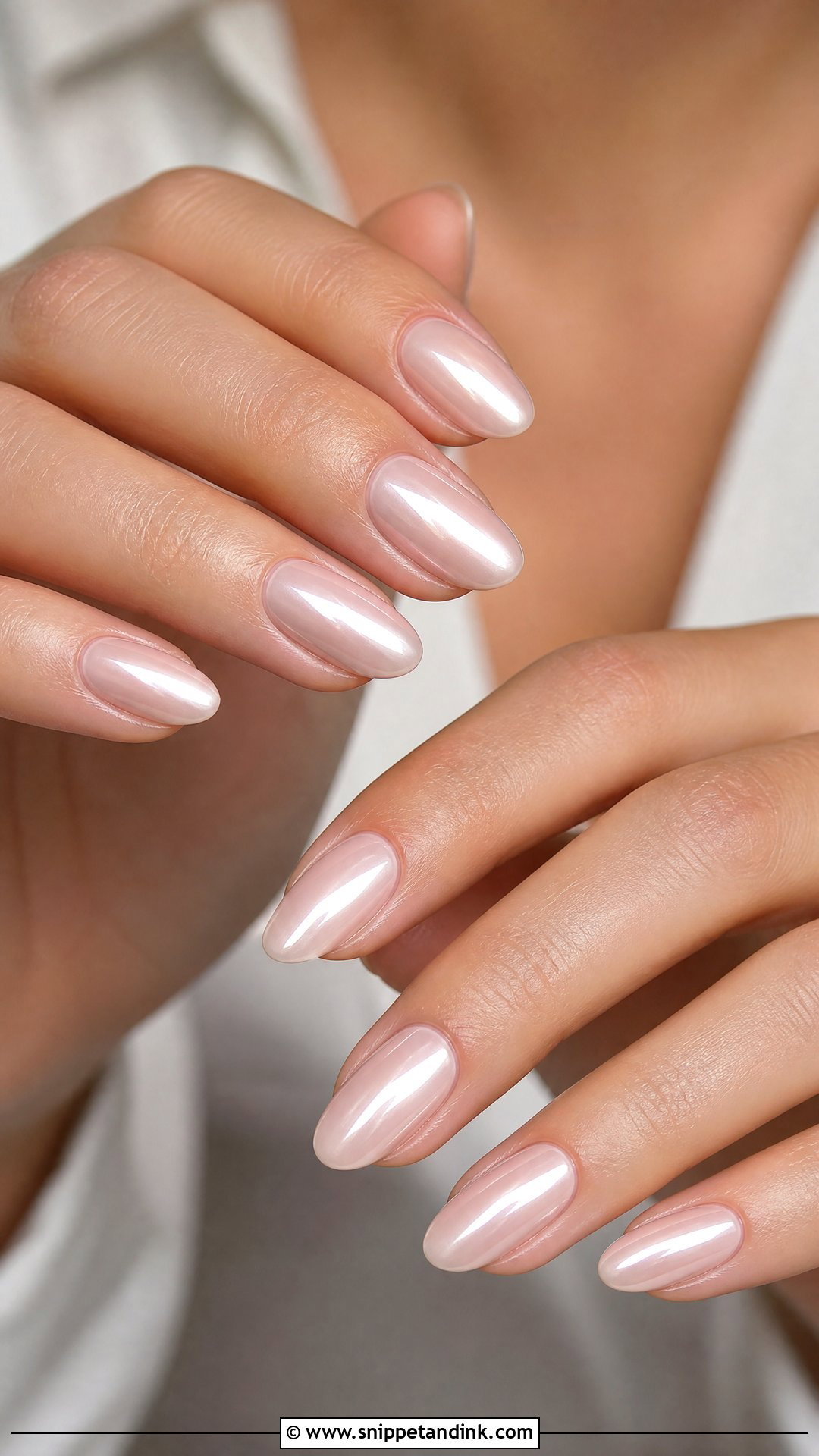 Pearl Chrome Wedding Guest Nails - Snippet and Ink - 25 Simple Wedding Guest Nails