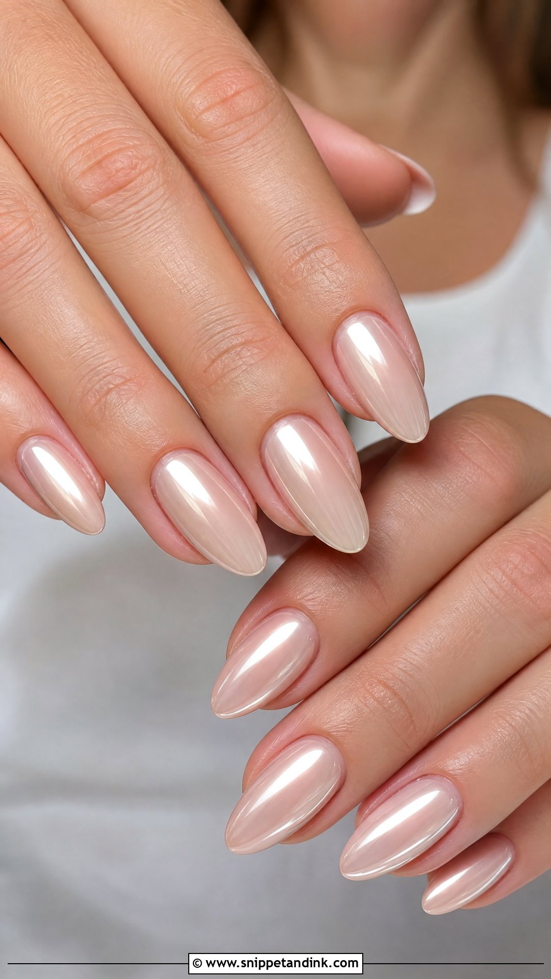 Pearl Chrome Wedding Guest Nails - Snippet and Ink - 35 Wedding Guest Nails