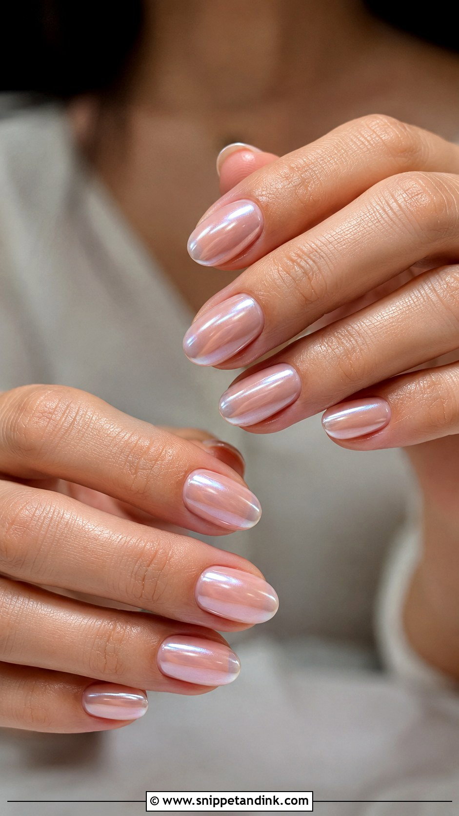 Pearl Chrome Wedding Guest Nails - Snippet and Ink - 20 Classy Elegant Nails for Wedding Guest