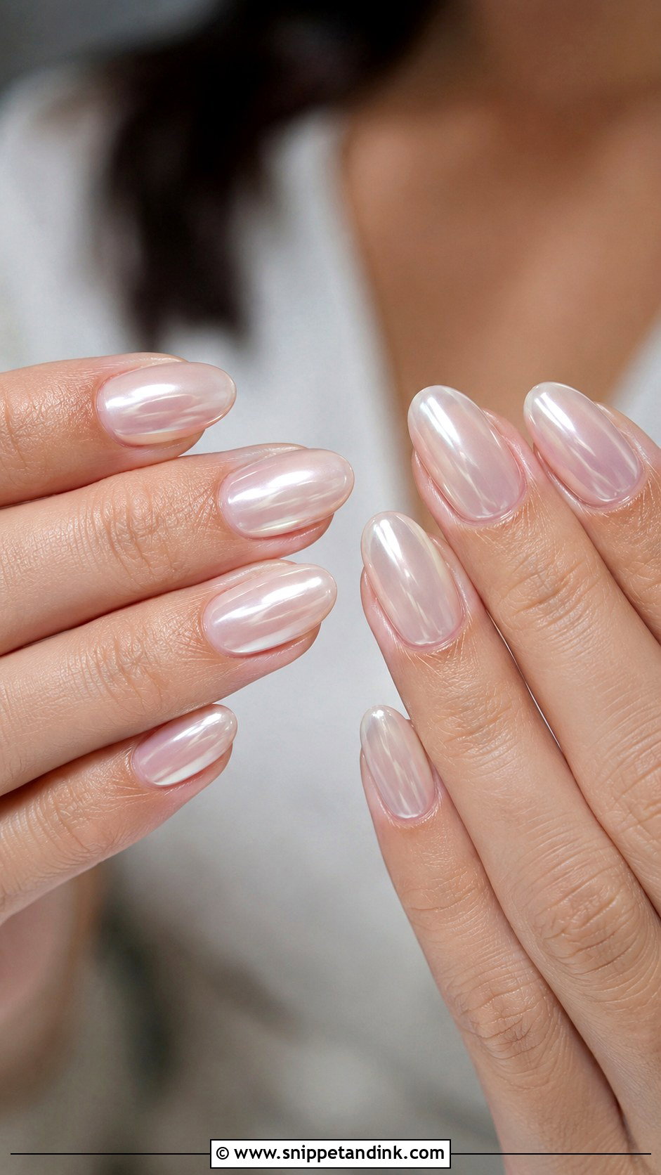 Pearl Chrome Wedding Nail Extensions - Snippet and Ink - 20 Wedding Nail Extensions Ideas