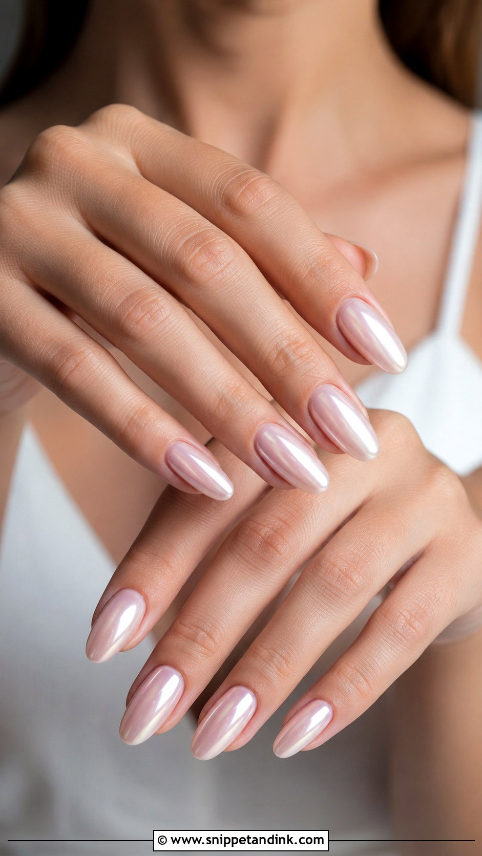 Pearl Chrome Wedding Nails - Snippet and Ink - 20 Elegant Bridal Wedding Nails for Bride