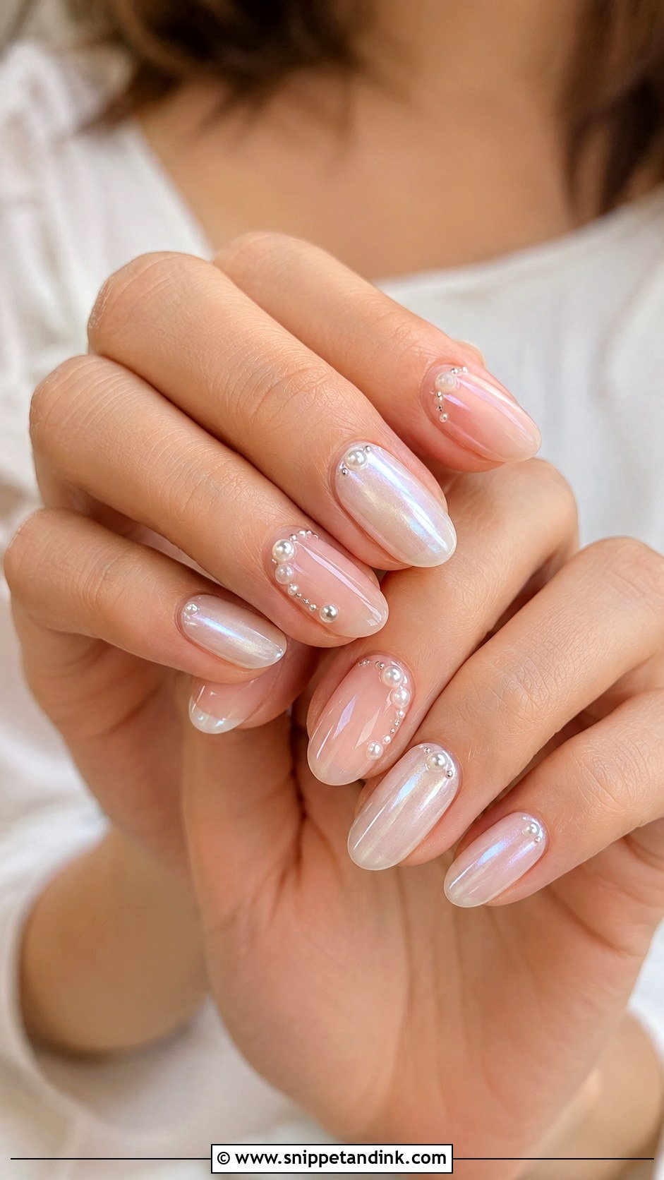 Pearl Chrome Wedding Nails - Snippet and Ink - 20 Fun Wedding Nails for Bride
