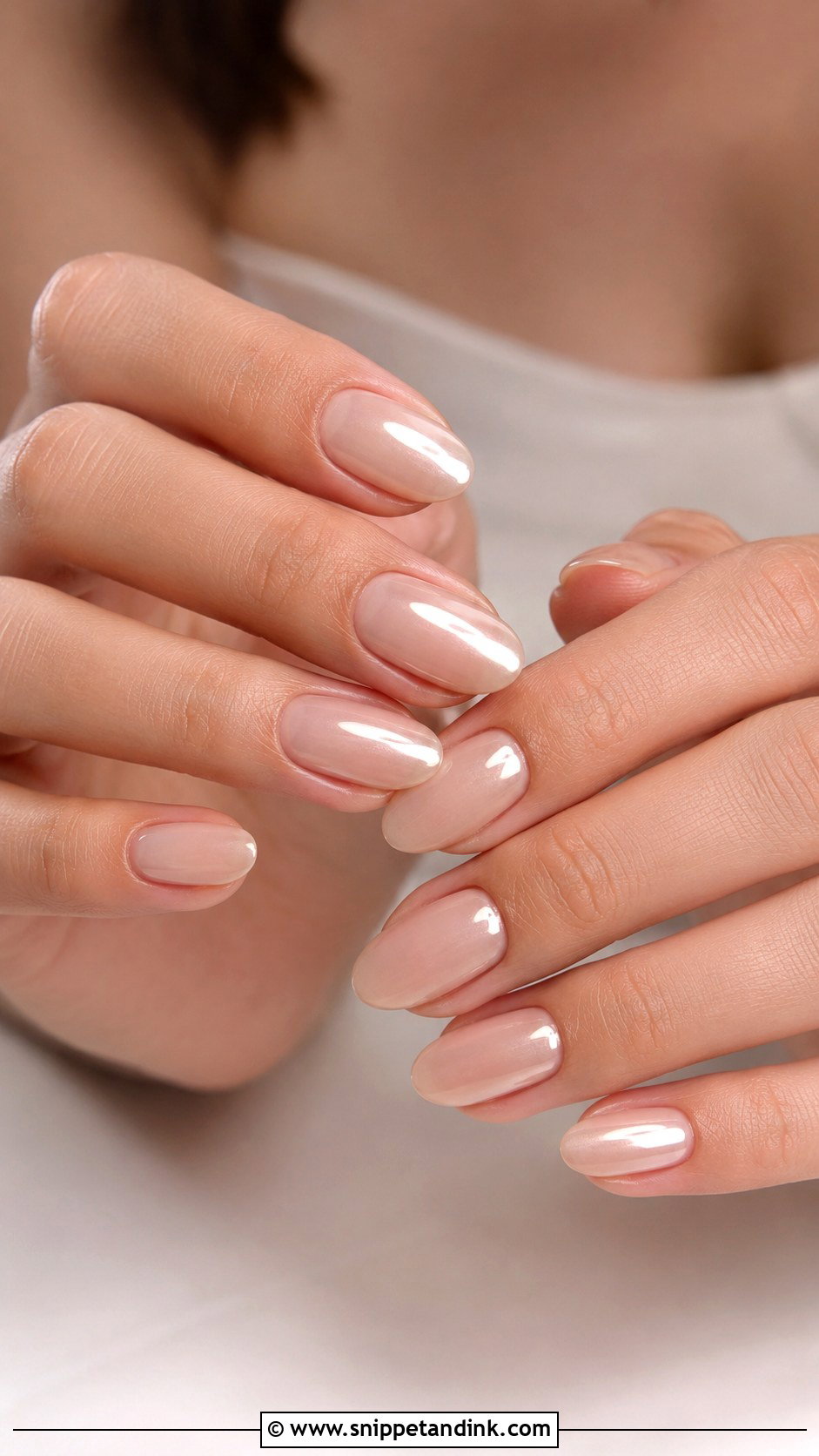 Pearl Chrome Wedding Nails - Snippet and Ink - 20 Minimal Wedding Nails