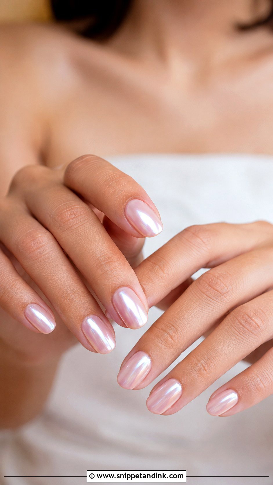 Pearl Chrome Wedding Nails - Snippet and Ink - 20 Minimalist Wedding Nails