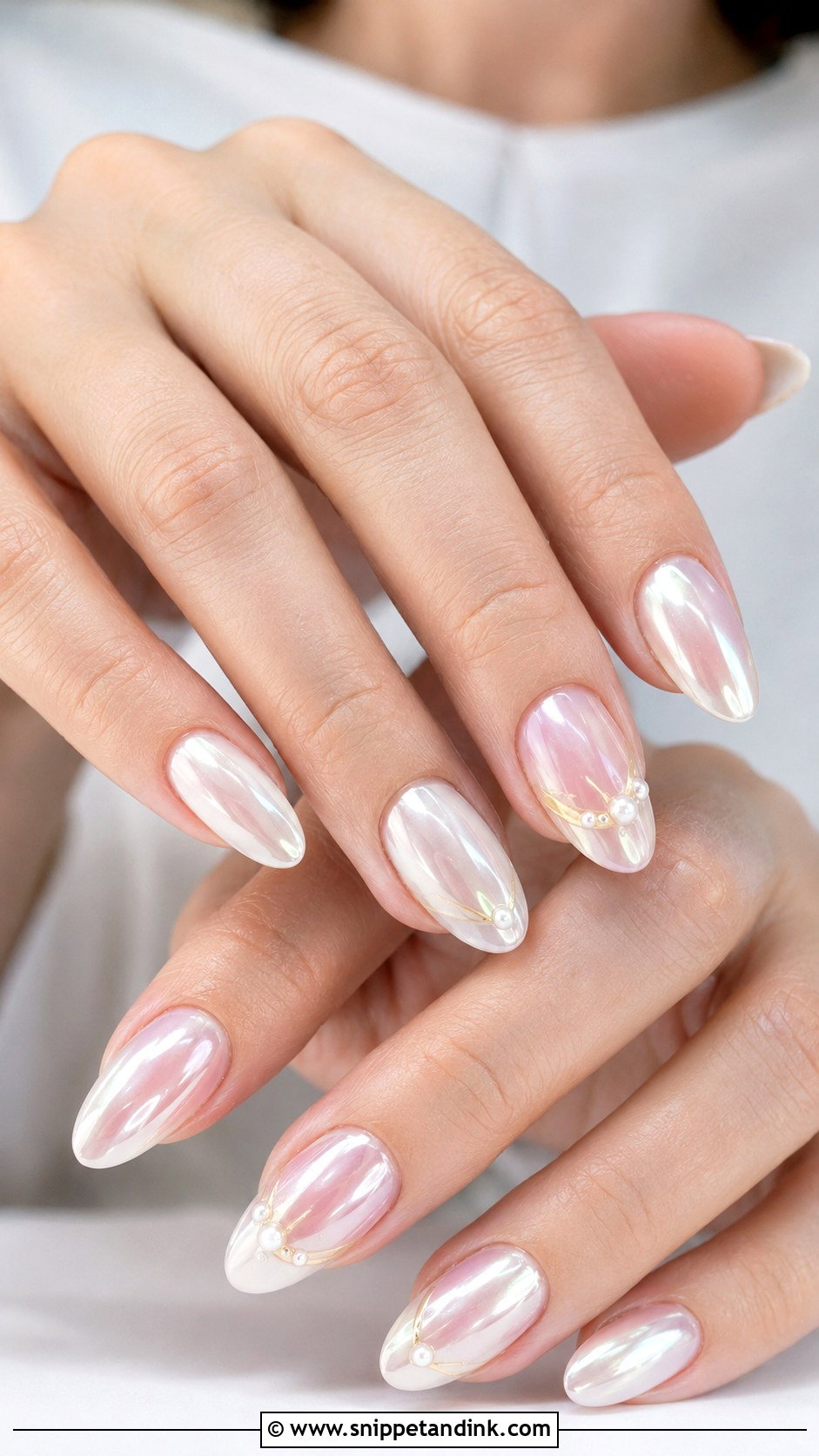 Pearl Chrome Wedding Nails - Snippet and Ink - 20 Nail Art for Indian Wedding Ideas