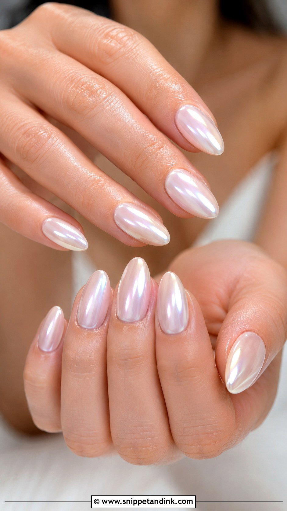 Pearl Chrome Wedding Nails - Snippet and Ink - 20 Nail Design for Wedding Ideas