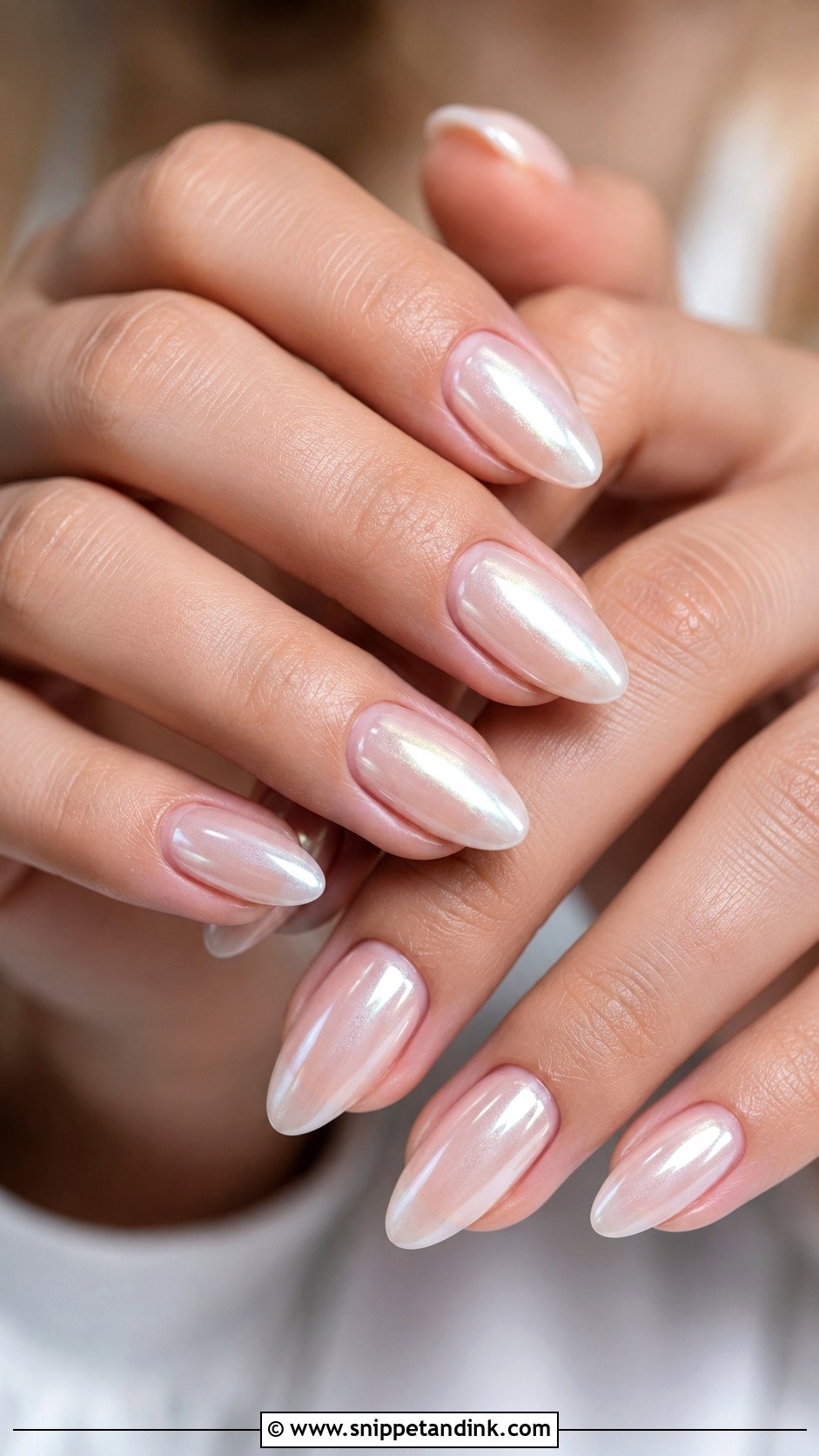 Pearl Chrome Wedding Nails - Snippet and Ink - 20 Nail Ideas for Wedding Brides
