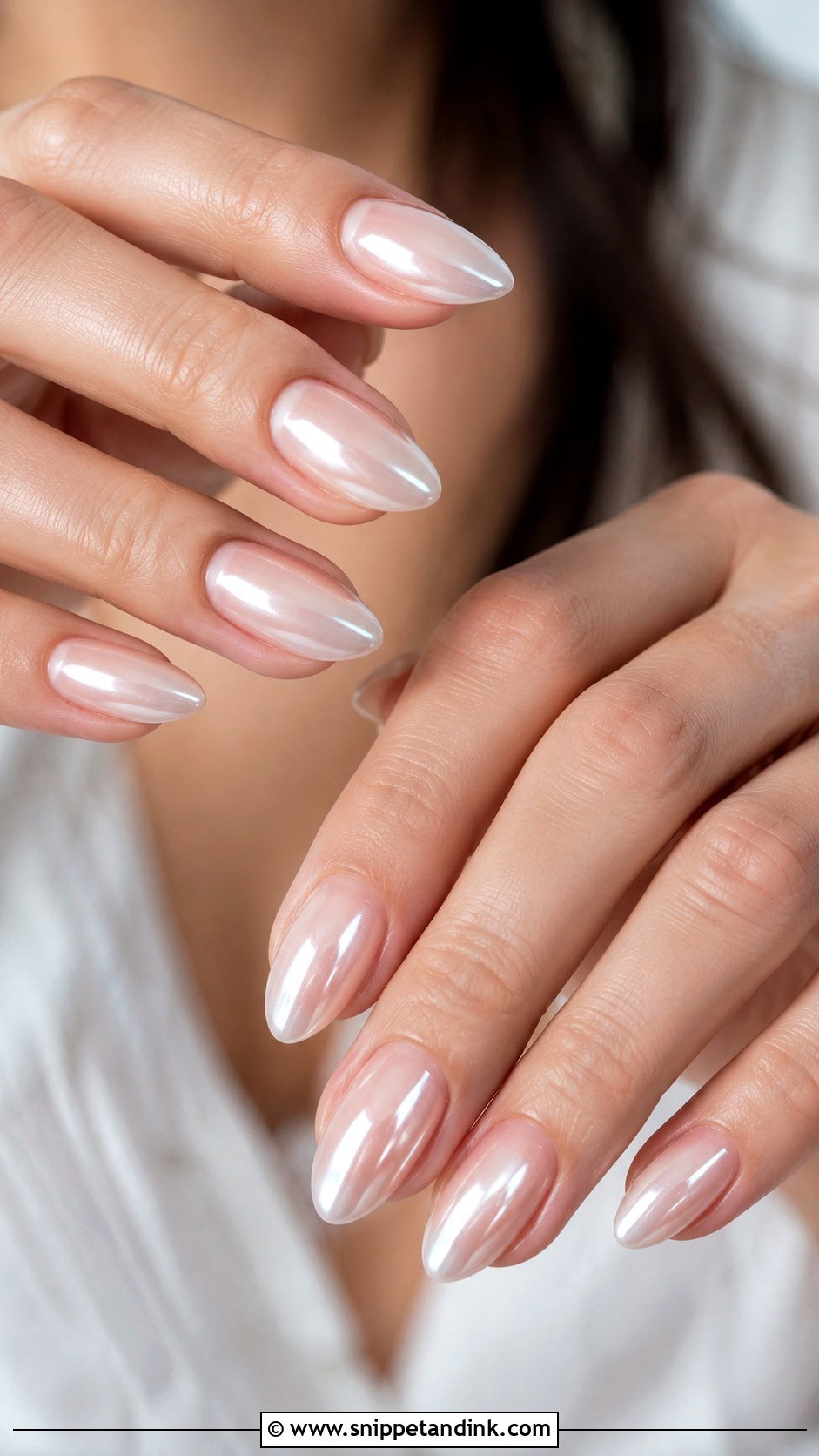 Pearl Chrome Wedding Nails - Snippet and Ink - 20 Nails Ideas for Wedding