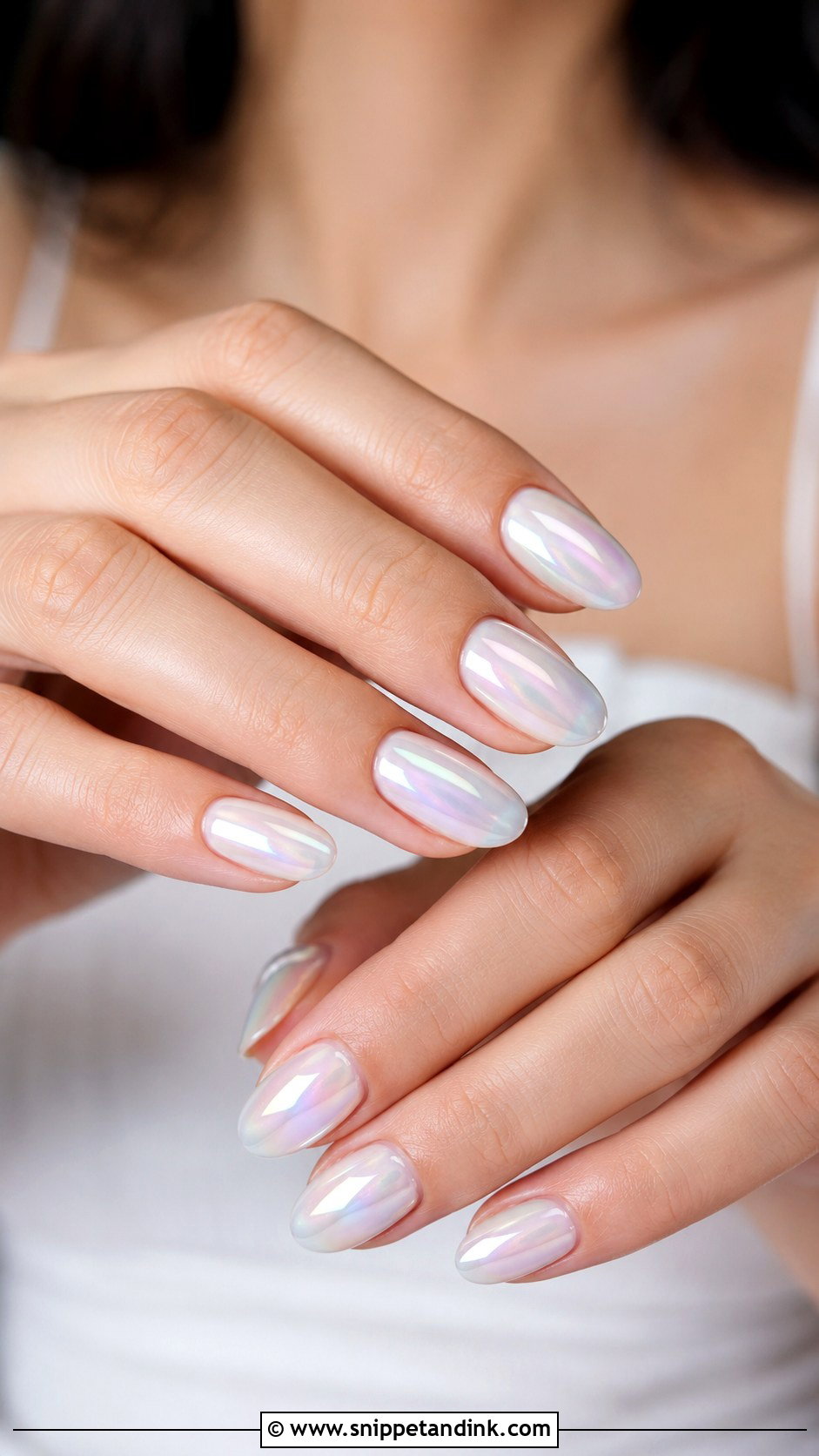 Pearl Chrome Wedding Nails - Snippet and Ink - 20 Neutral Wedding Nails for Bride