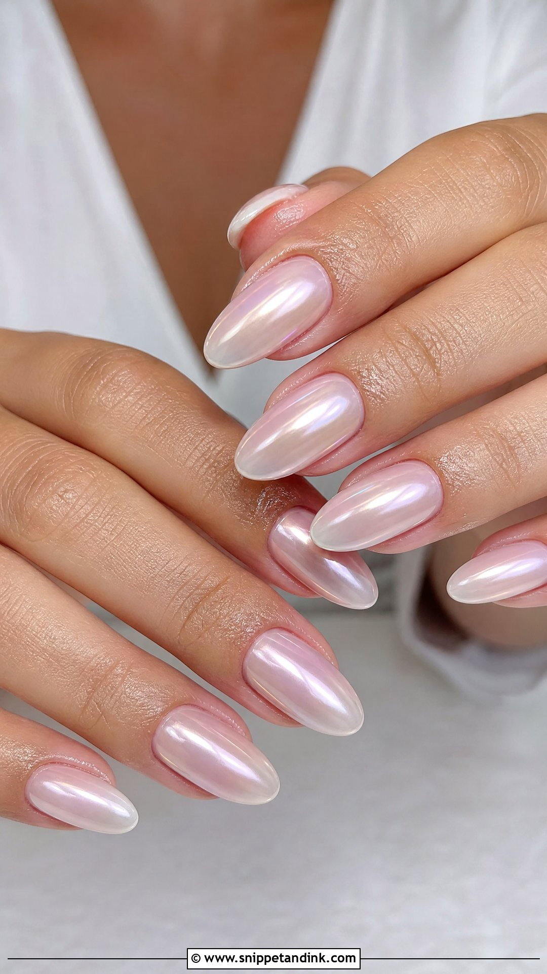 Pearl Chrome Wedding Nails - Snippet and Ink - 20 Pretty Nails for Wedding