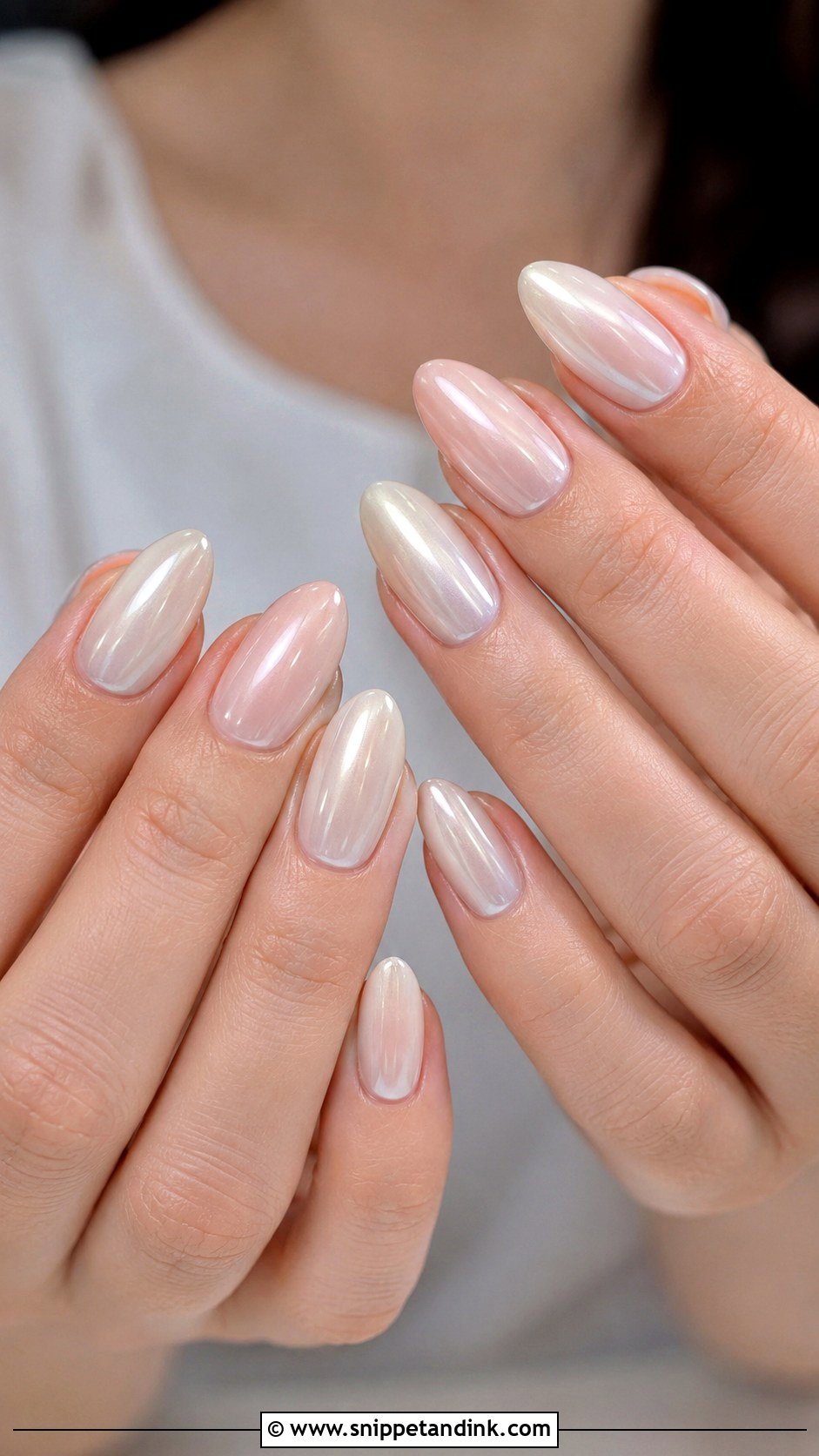 Pearl Chrome Wedding Nails - Snippet and Ink - 20 Romantic Nails Brides