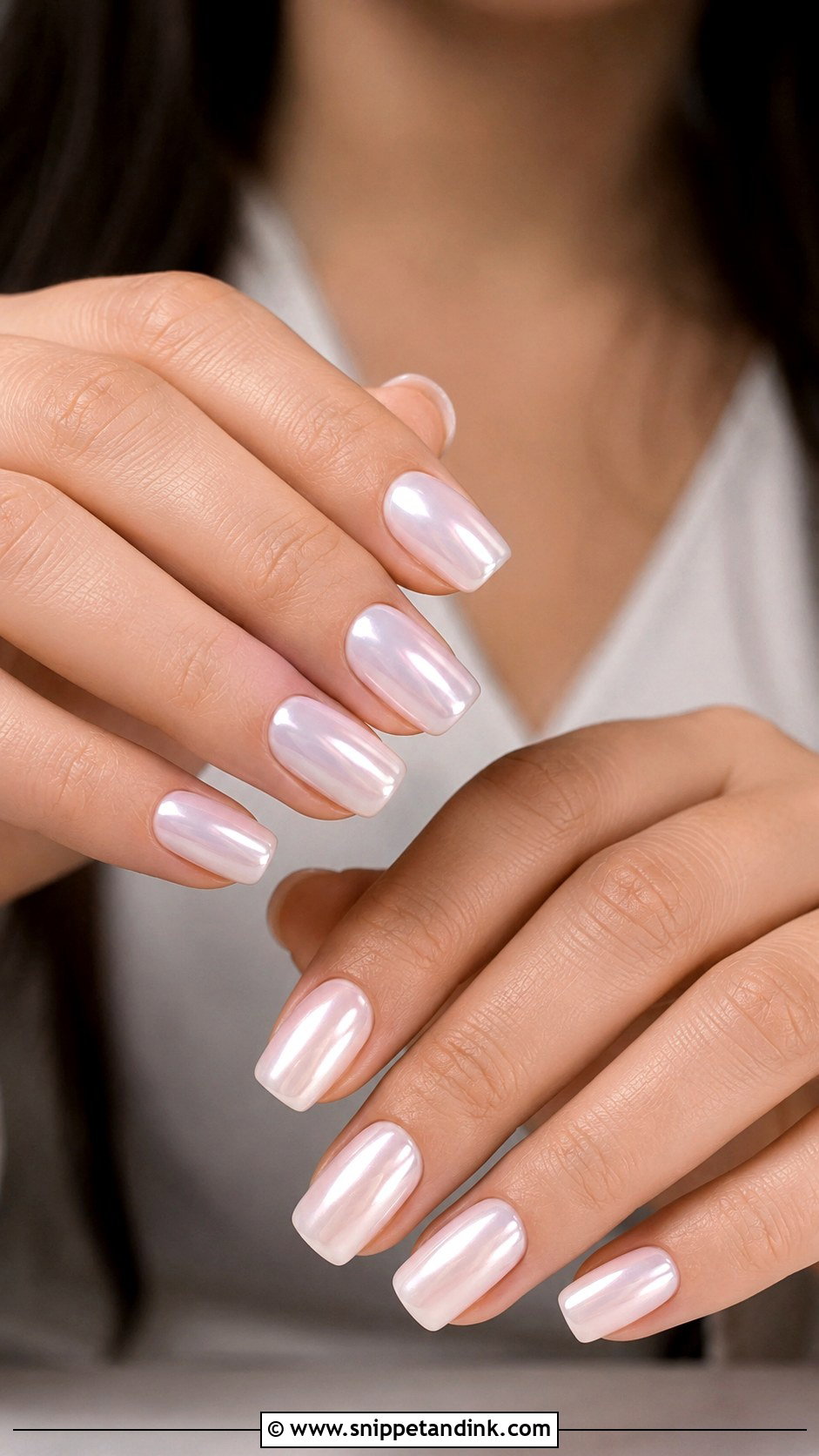 Pearl Chrome Wedding Nails - Snippet and Ink - 20 Simple Elegant Wedding Nails