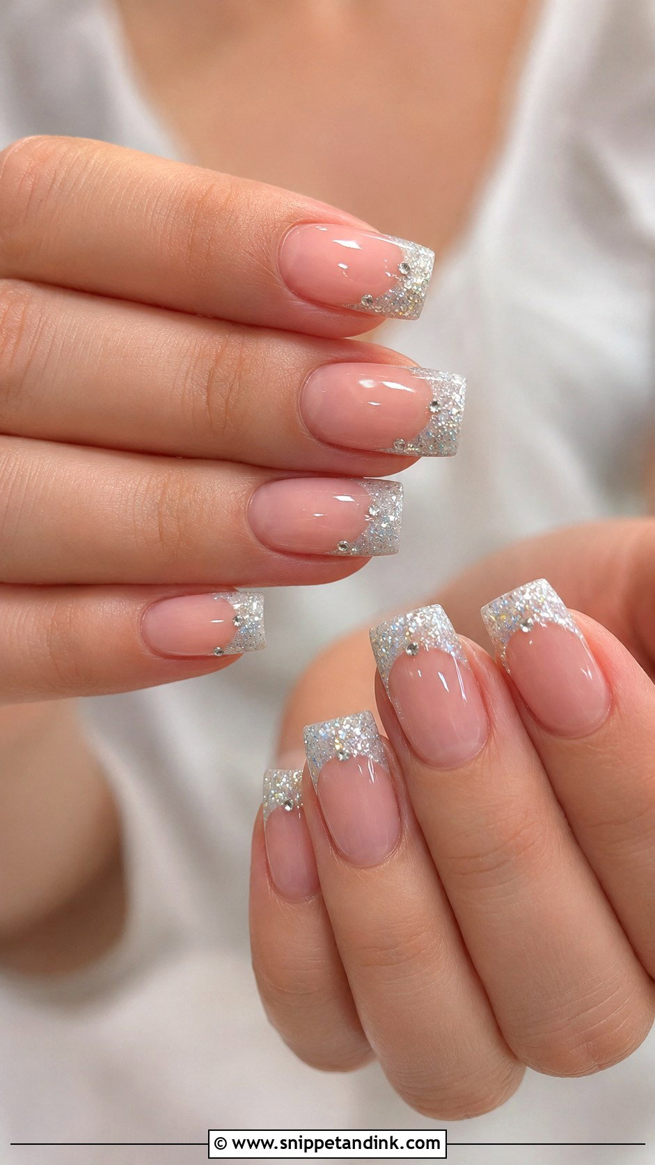 Pearl Chrome Wedding Nails - Snippet and Ink - 20 Bling Wedding Nails