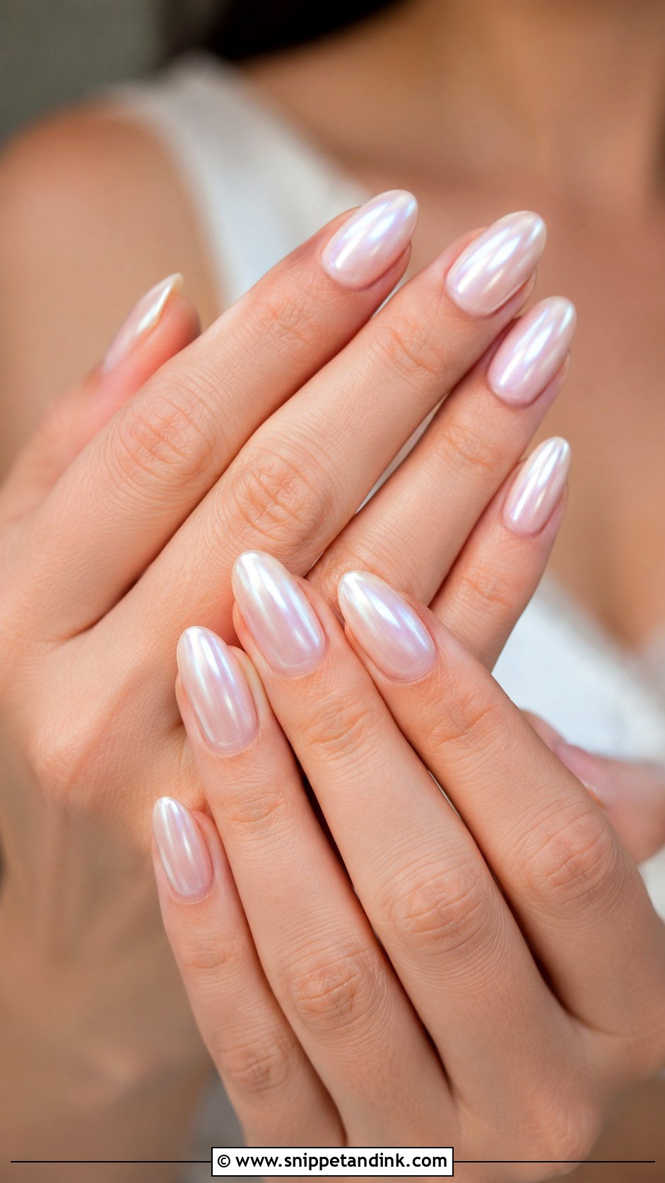 Pearl Chrome Wedding Nails - Snippet and Ink - 20 Simple Nails for Wedding