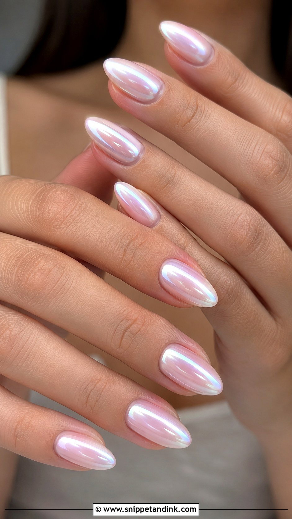 Pearl Chrome Wedding Nails - Snippet and Ink - 20 Bridal Manicure Wedding Nails Ideas