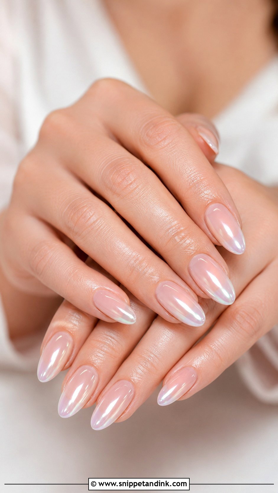 Pearl Chrome Wedding Nails - Snippet and Ink - 20 Wedding Nail Set Ideas