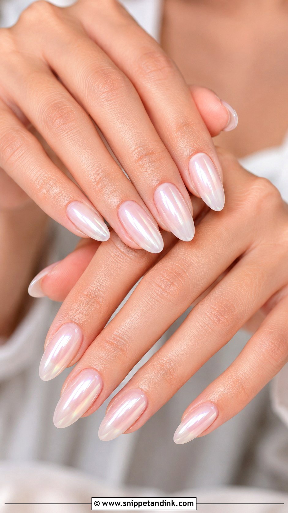 Pearl Chrome Wedding Nails - Snippet and Ink - 20 Wedding Nail Inspo Ideas