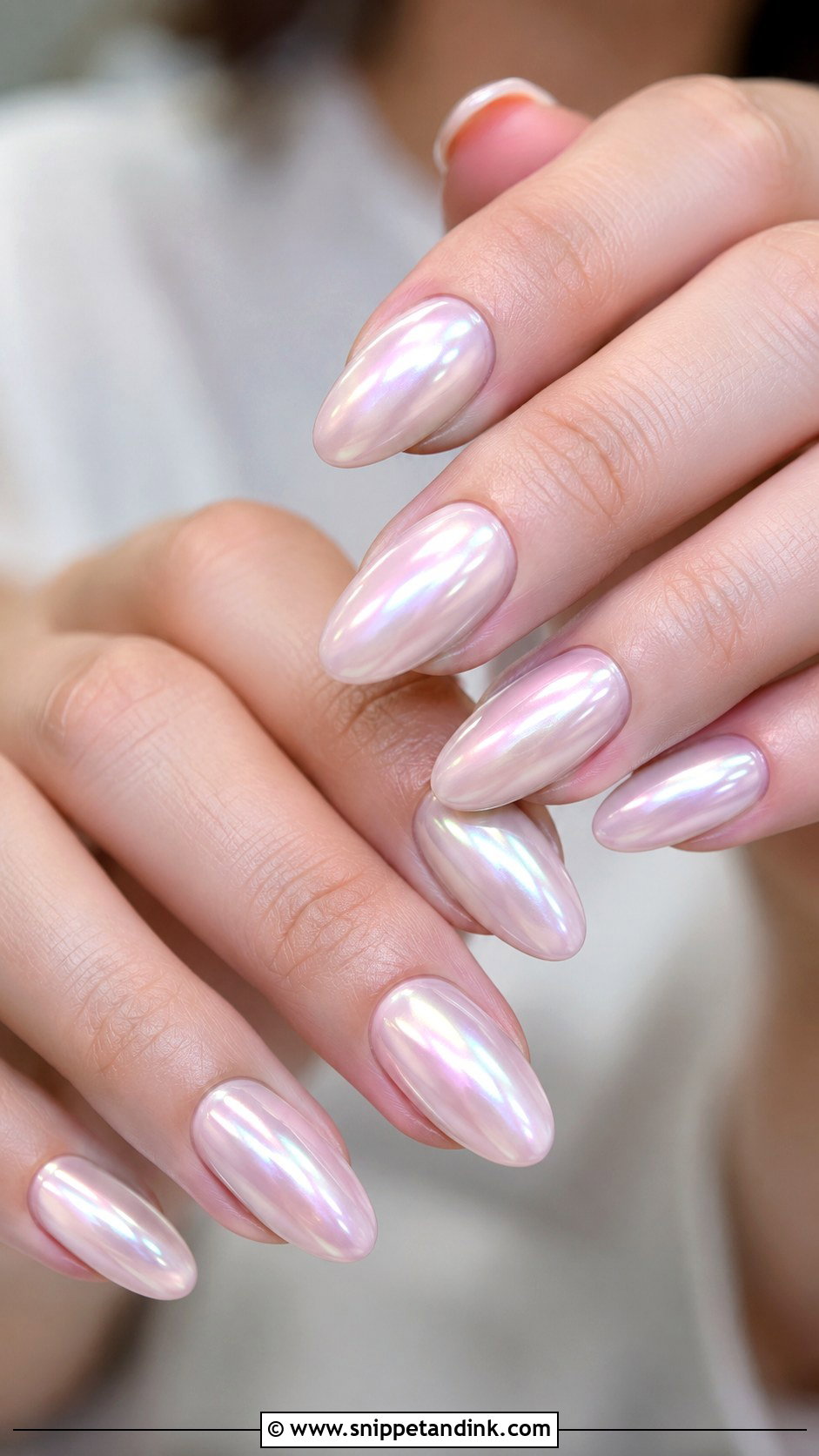 Pearl Chrome Wedding Nails - Snippet and Ink - 20 Wedding Nails Design 2025