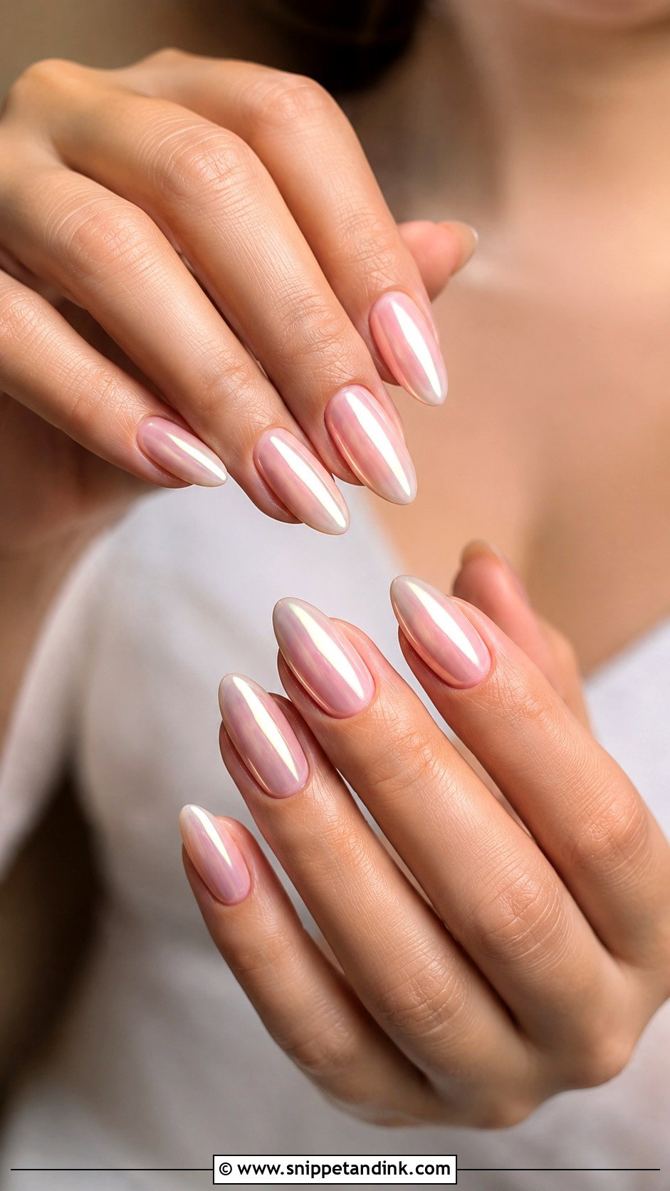 Pearl Chrome Wedding Nails - Snippet and Ink - 20 Wedding Nails Design the Bride